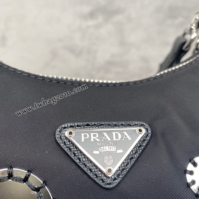 Prada專櫃爆款刺繡亮片三合一包包 1BH204 普拉達22年最新純手工刺繡肩背女包 csp1353
